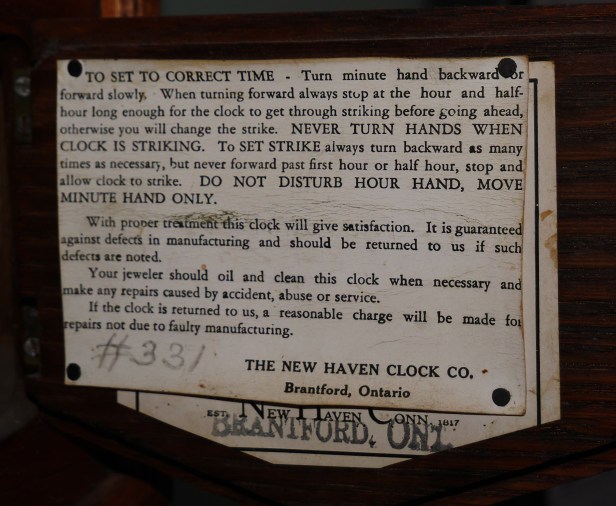 New Haven clock instructions