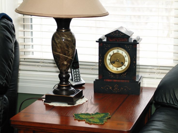 Circa 1890 French Black Marble mantel clock