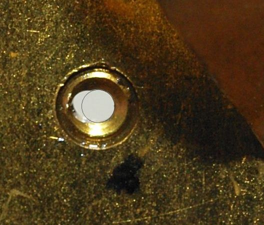 Close-up of bushing wear