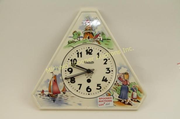 Delft style clock, auction photo