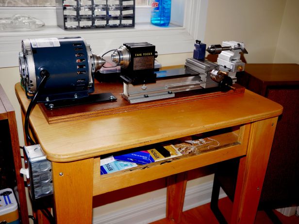 Taig lathe with 1/4 hp motor