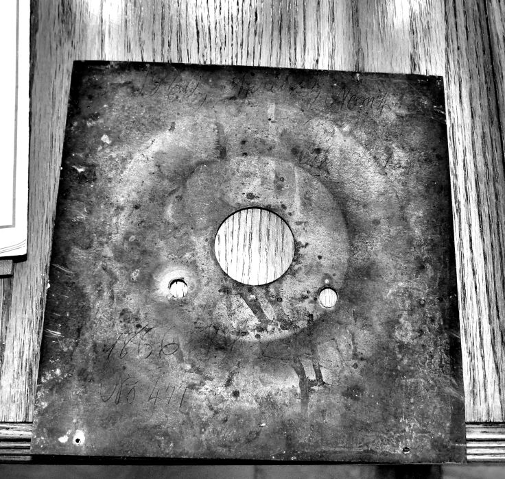 Rear of zinc dial