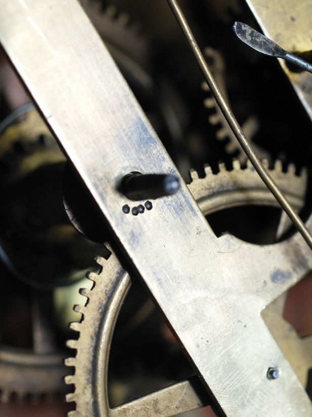 Punch marks on first wheel