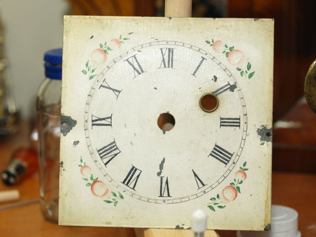 Faded numerals on dial face