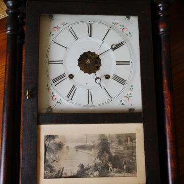 Sperry and Shaw clock showing dial and lower tablet