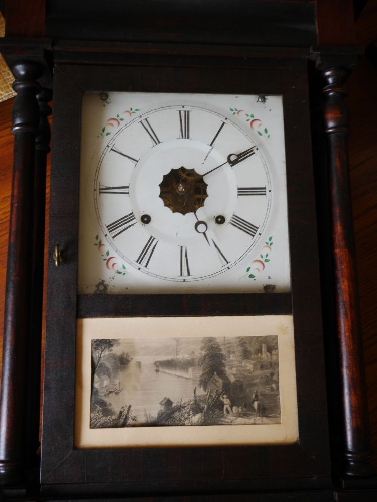 Sperry and Shaw clock showing dial and lower tablet