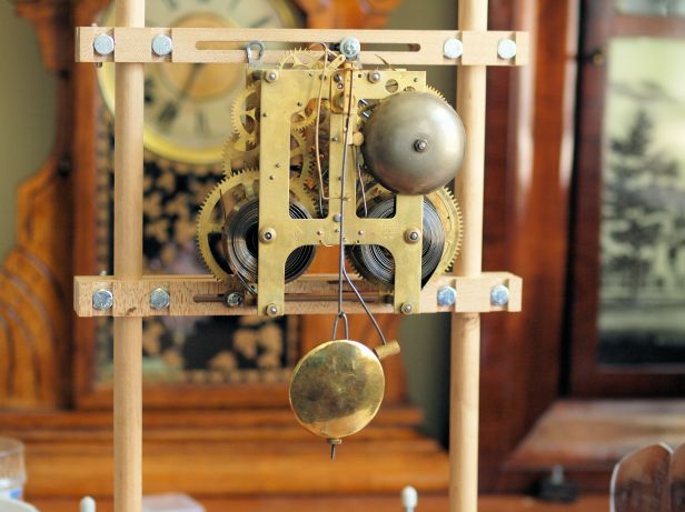 On the test stand, bell is now fixed in place