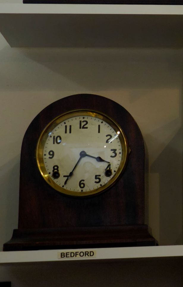 Bedford clock on display at the Canadian Clock Museum