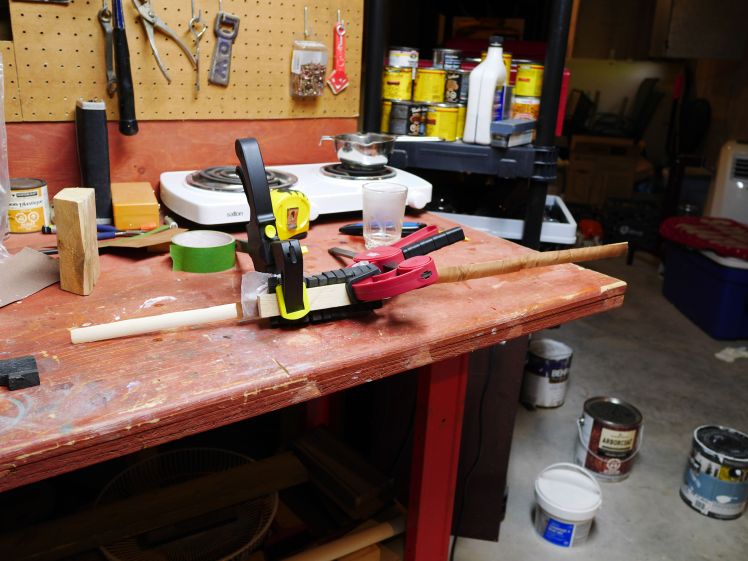 Veneering the moulding is just about complete