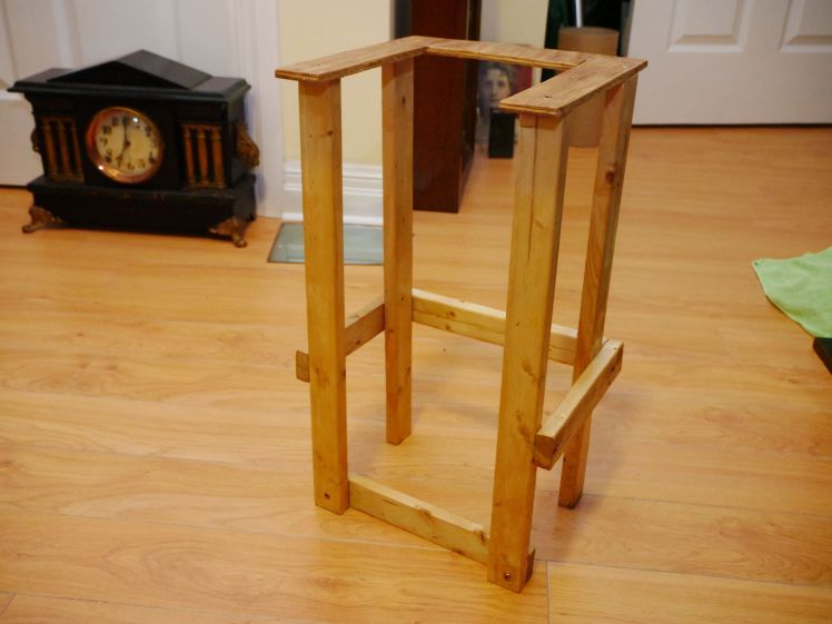 Frame constructed of plywood and spruce board