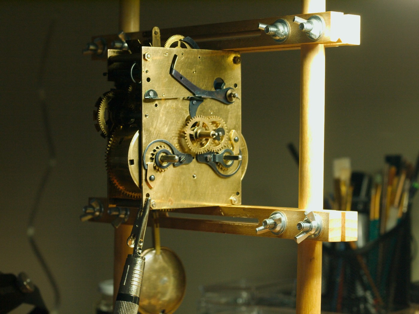 Junghans B11 movement on the test stand