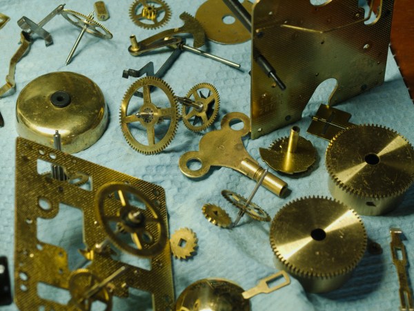 Hermle movement parts after cleaning