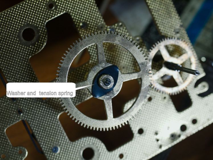 Hermle movement, washer and tension spring