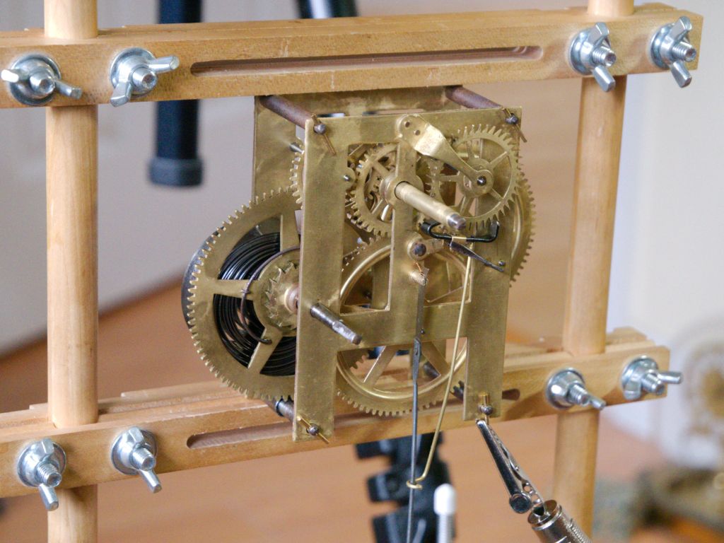 Ansonia time-only movement on a test stand