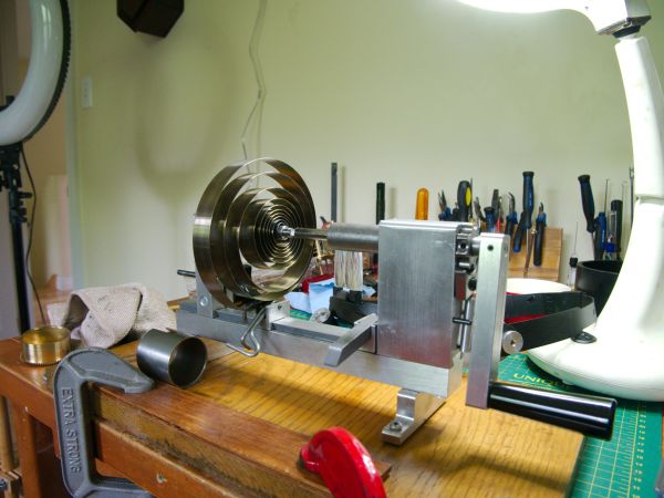 Olie Baker spring winder. Cleaning the strike side mainspring