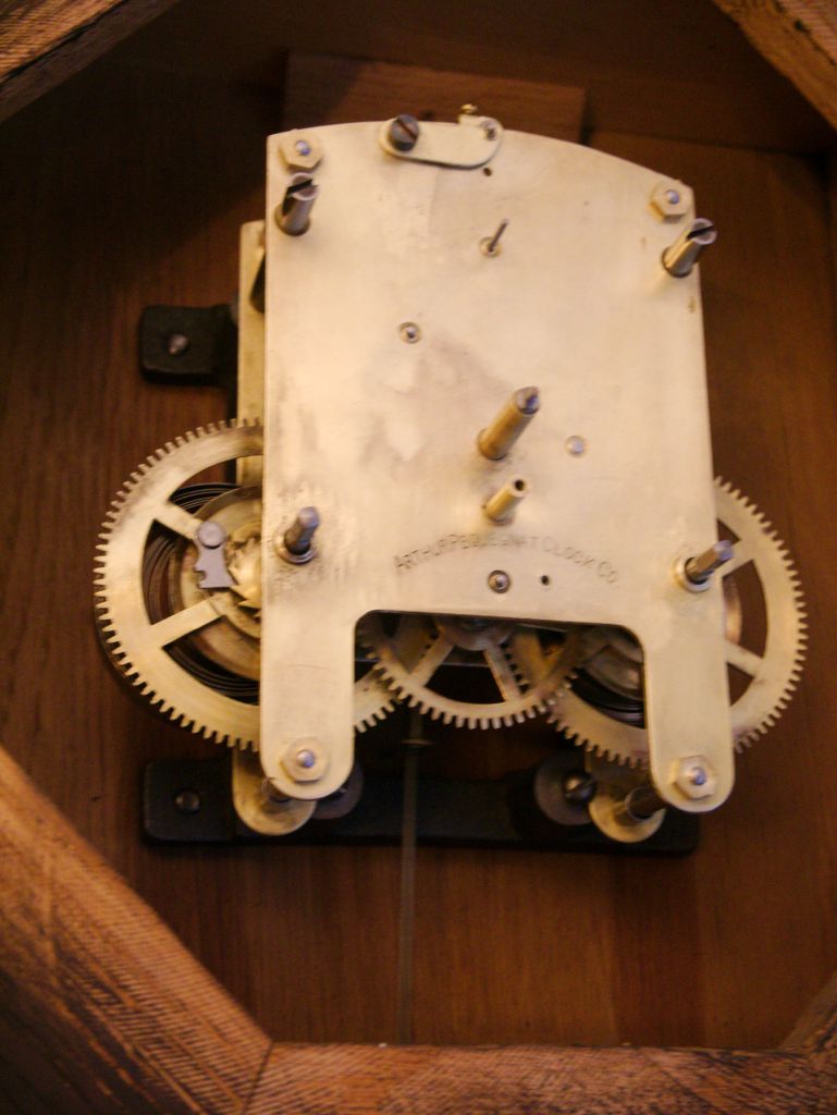 Arthur Pequegnat 15-day double-spring movement in the Moncton wall clock