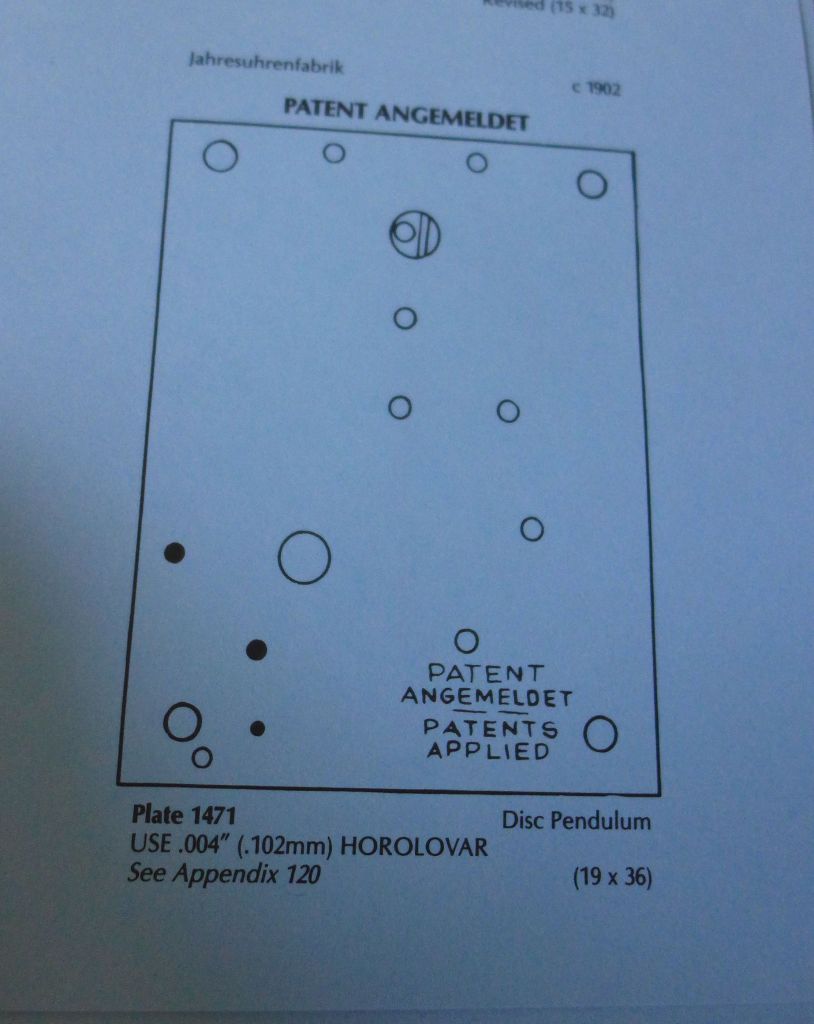 Patent Angemeldet, image of clock plate for a torsion clock